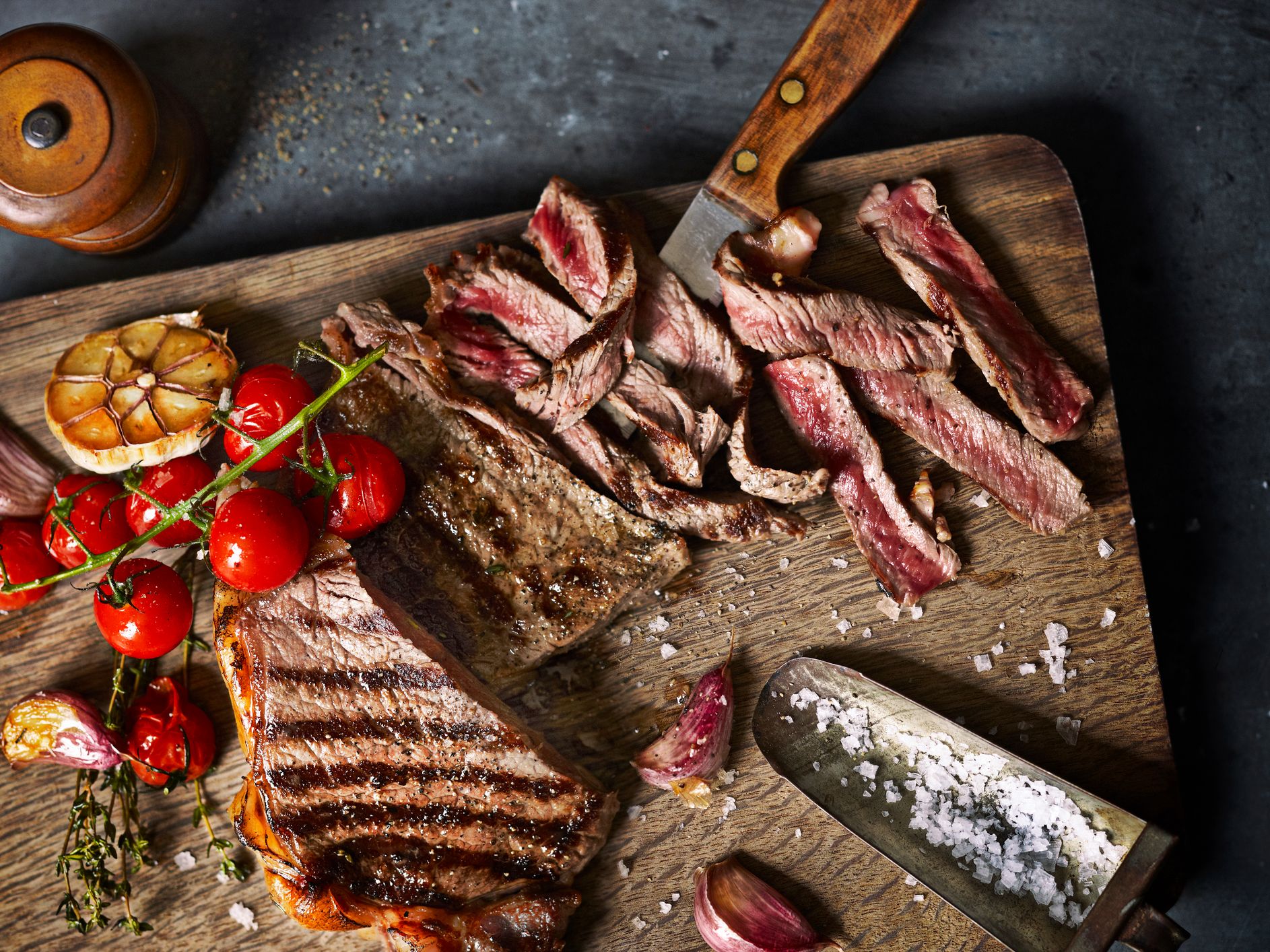 steak on cutting board
